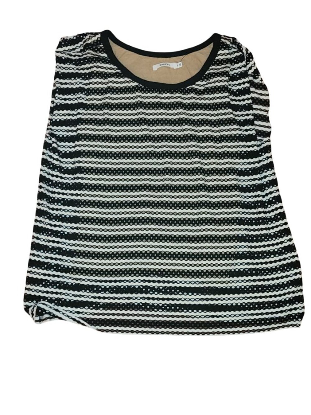 Baily 44 Medium black-and-white striped perforated top